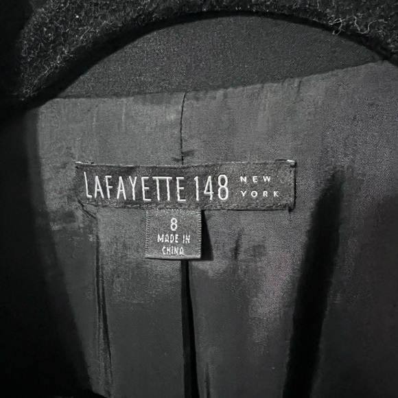 Lafayette 148 Black Wool 2-Button Blazer Suit Jacket Pockets Career Womens Sz 8 - Picture 3 of 5